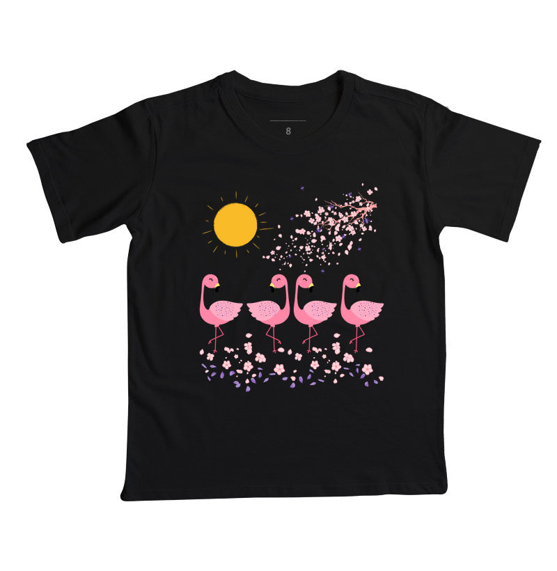 Camiseta Flamingos ao Sol