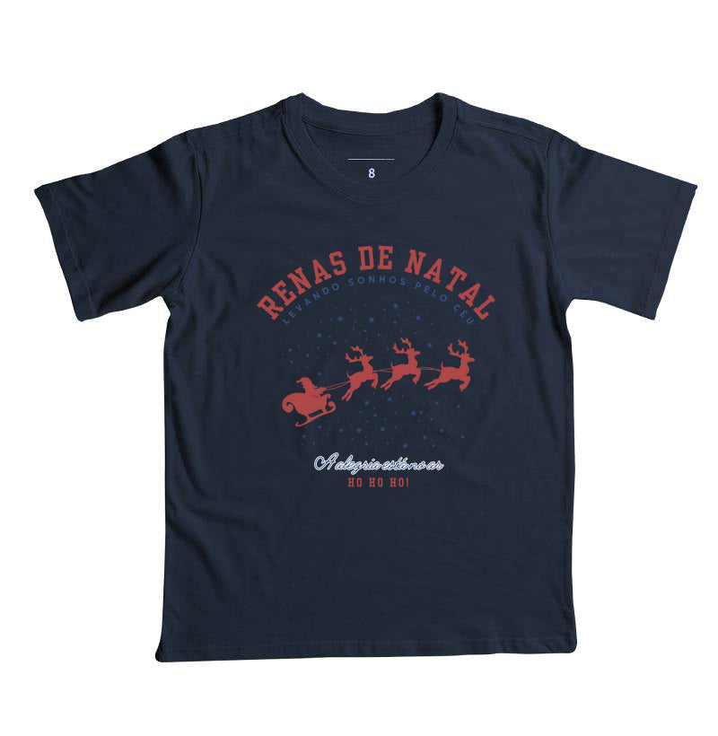 Camiseta Renas de Natal e o Papai Noel