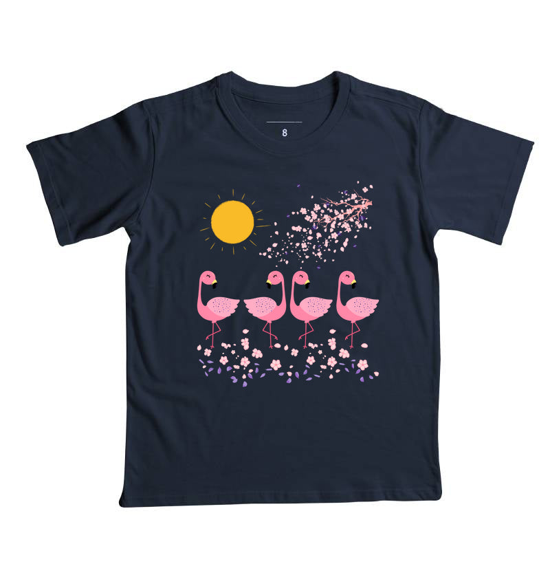 Camiseta Flamingos ao Sol