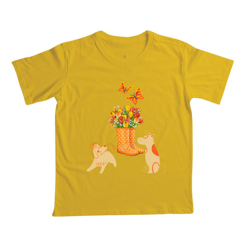 Camiseta Flores e Dogs
