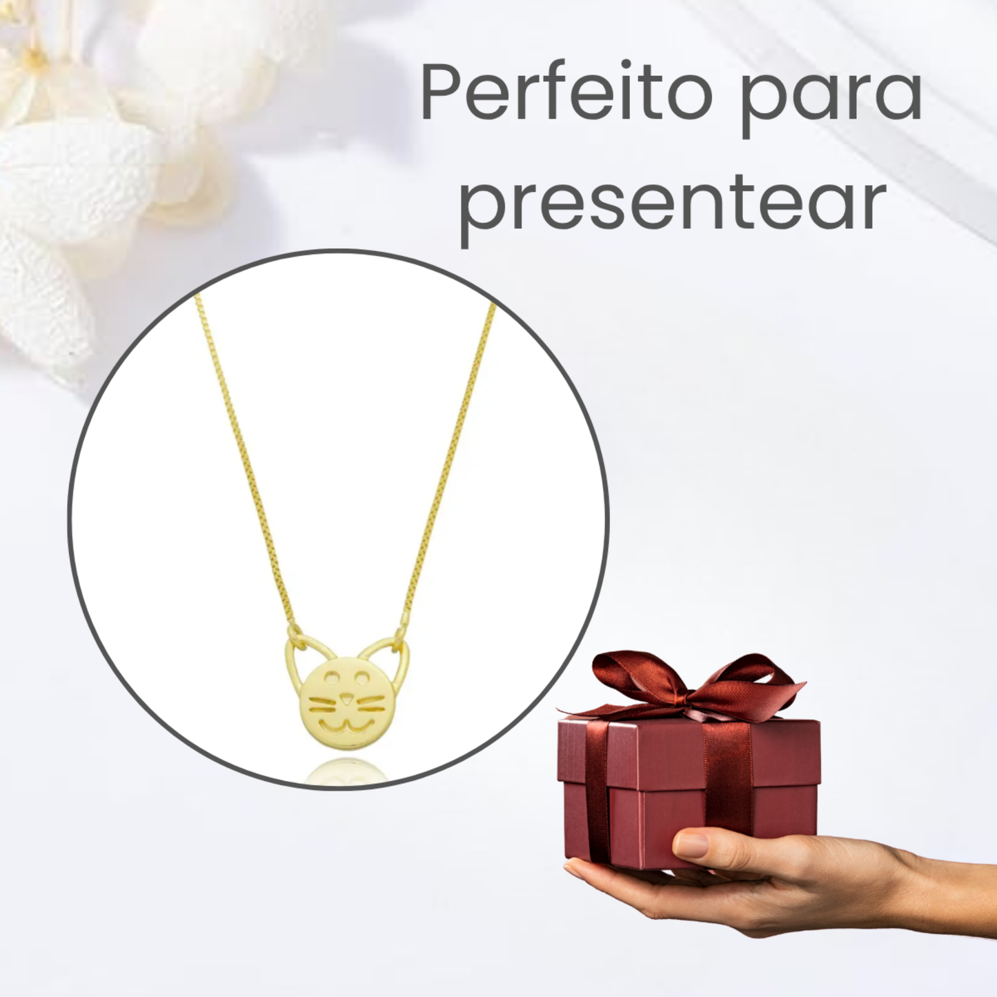 Colar Infantil Gato Orelha Vazada