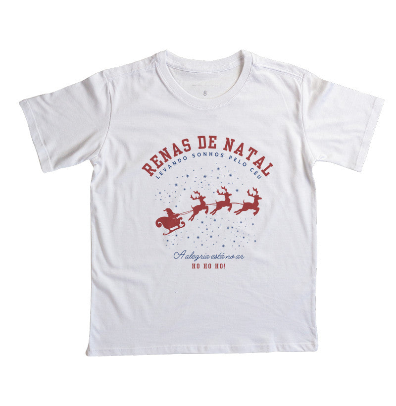 Camiseta Renas de Natal e o Papai Noel