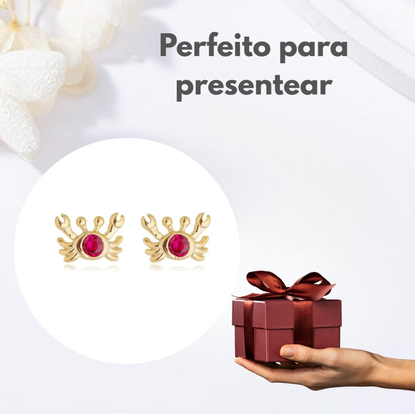 Brincos Infantis Caranguejos Vermelhinhos