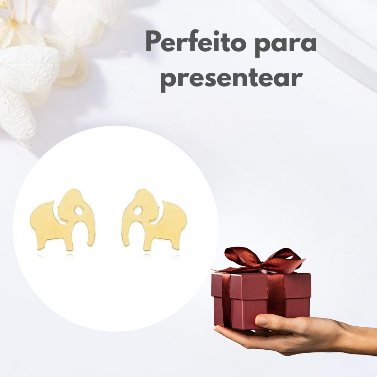 Brincos Infantis Elefantinhos Tranquilinhos