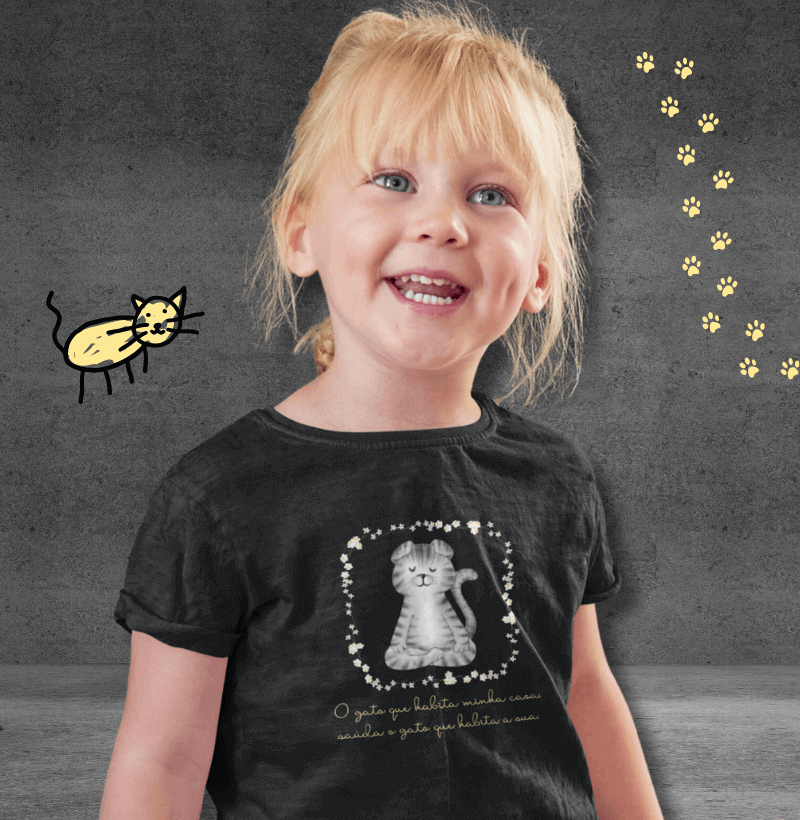 Camiseta Gato Namastê
