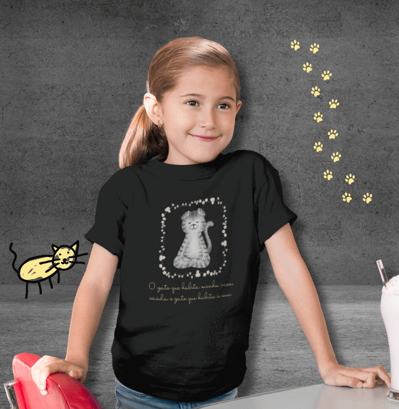Camiseta Gato Namastê