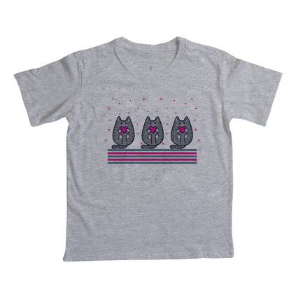 Camiseta Gatos e corações