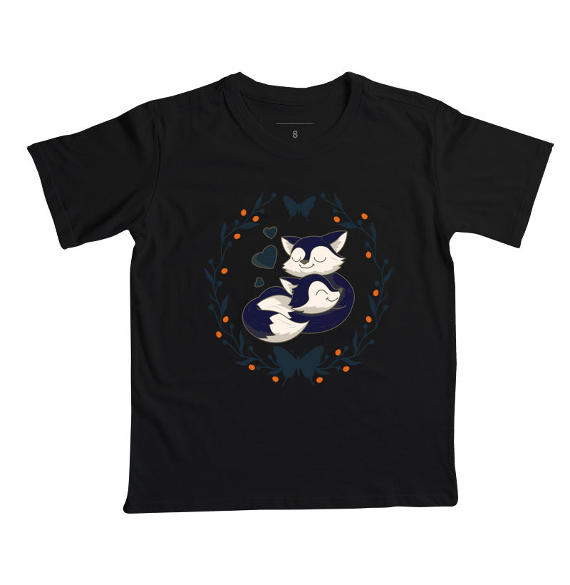 Camiseta Mamãe e filhinho Raposas