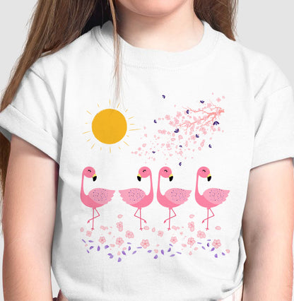 Camiseta Flamingos ao Sol