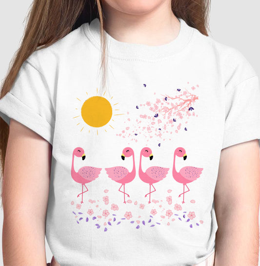 Camiseta Flamingos ao Sol