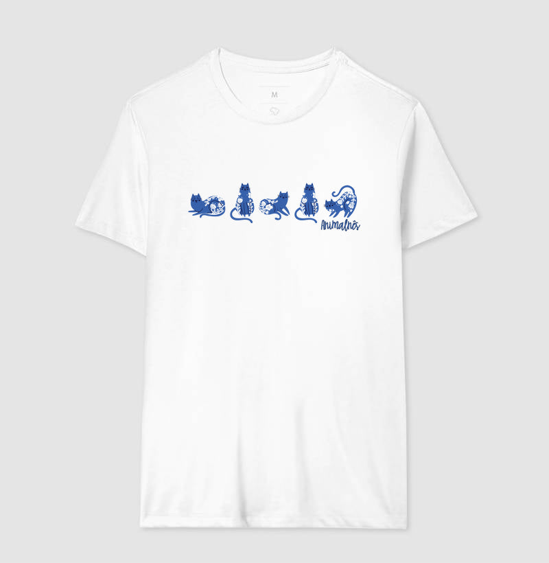Camiseta Gatos e Flores