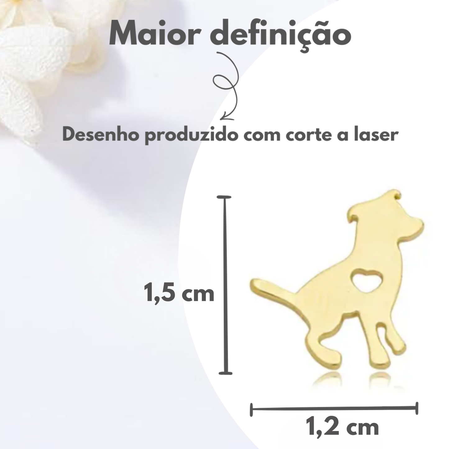 Brincos Cachorro com Coração Vazado