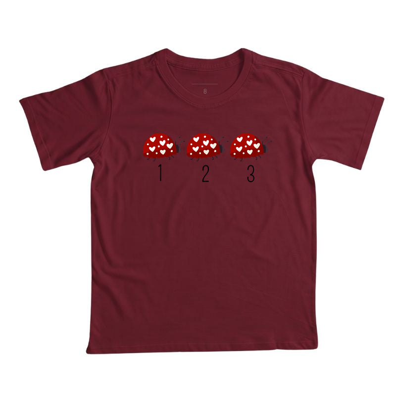 Camiseta Uma, Duas, Três Joaninhas