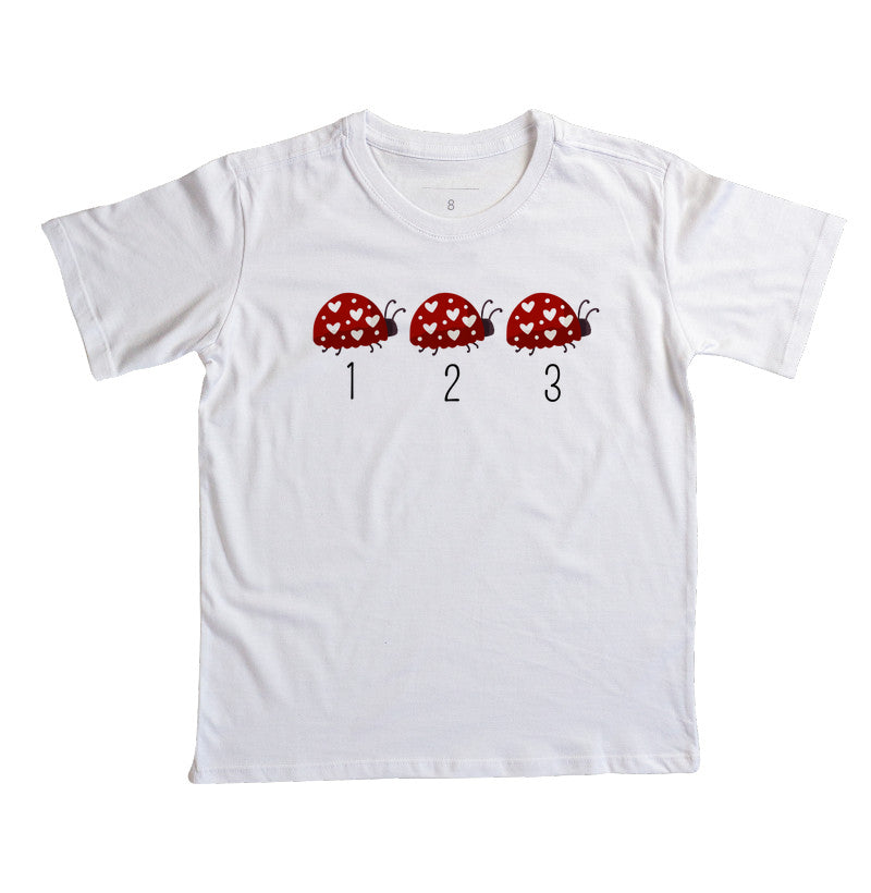 Camiseta Uma, duas três joaninhas