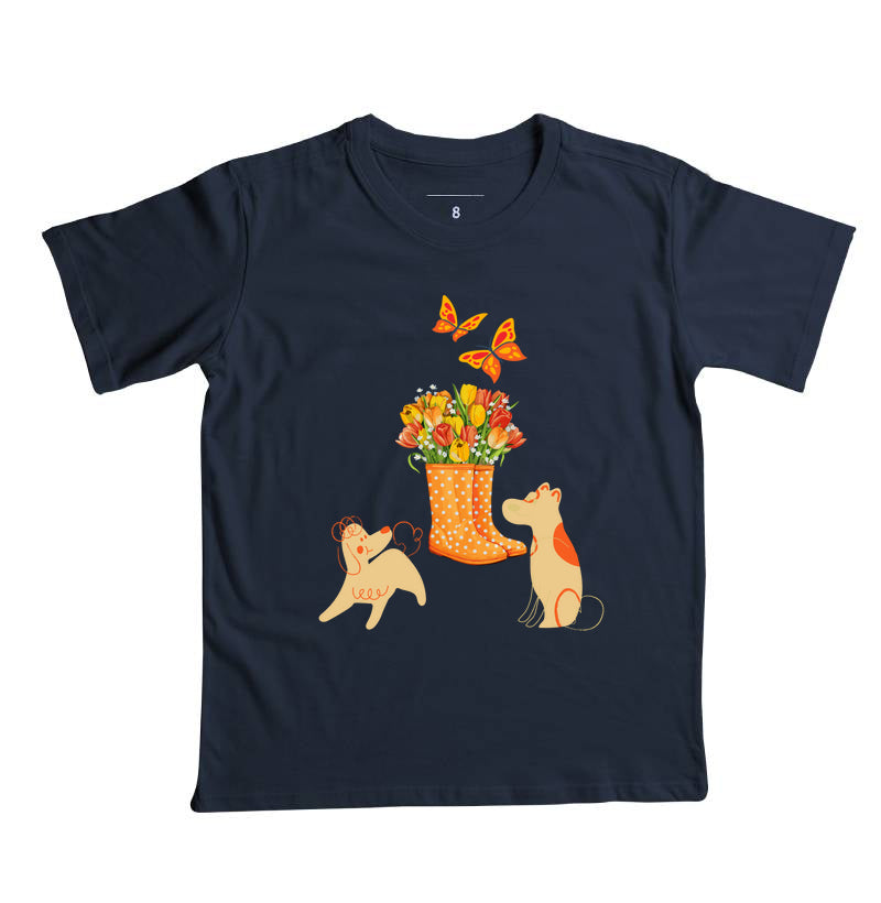 Camiseta Flores e Dogs