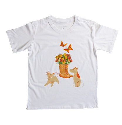 Camiseta Flores e Dogs