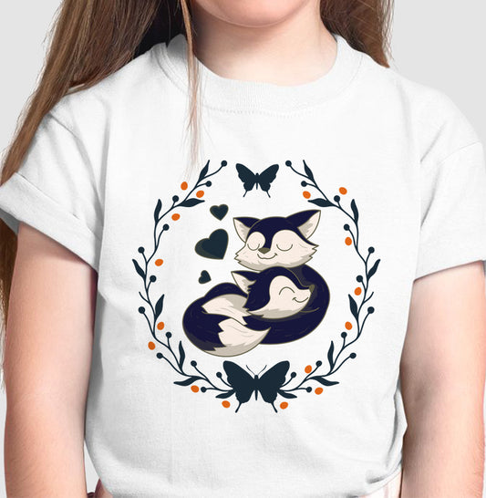 Camiseta Mamãe e filhinho Raposas