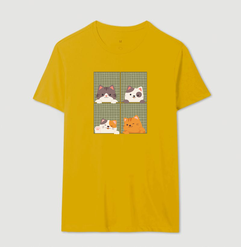 Camiseta Cats na Janela