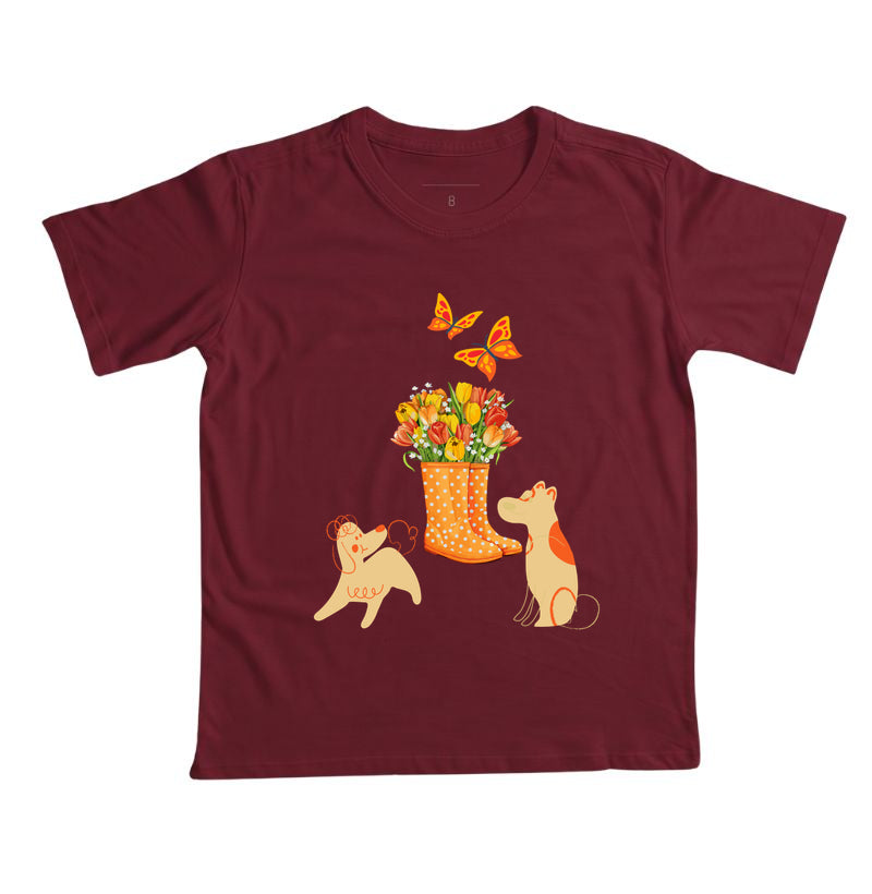 Camiseta Flores e Dogs