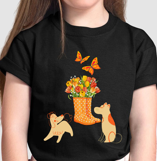 Camiseta Flores e Dogs