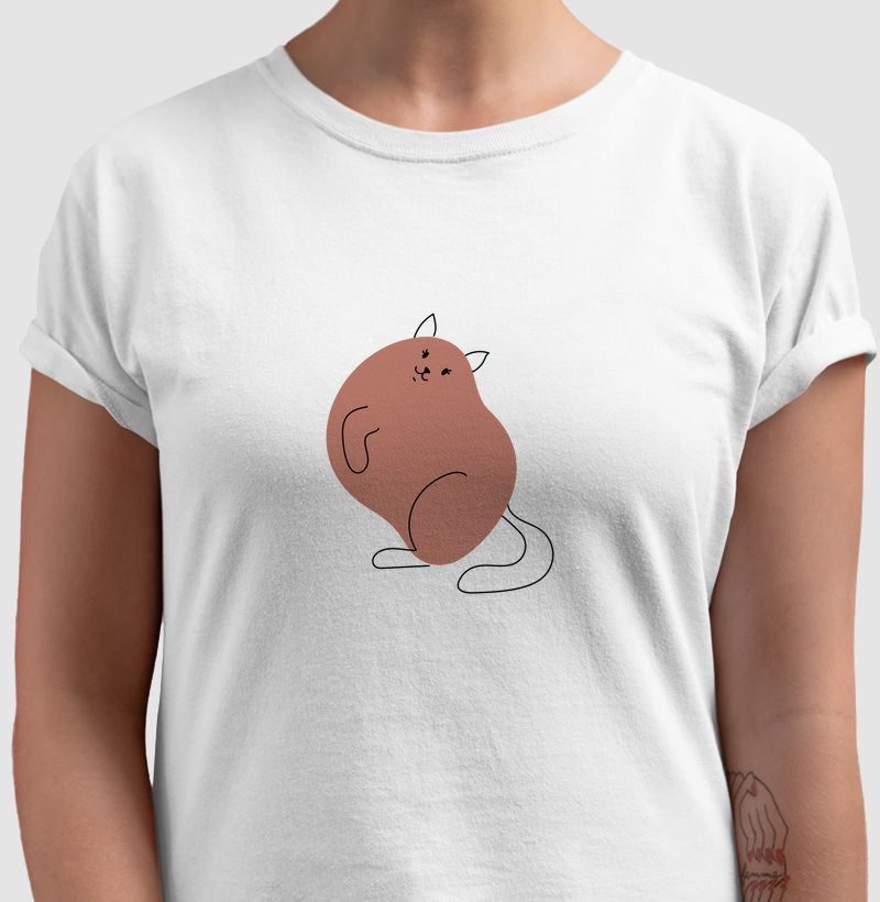 Camiseta Gato e traços