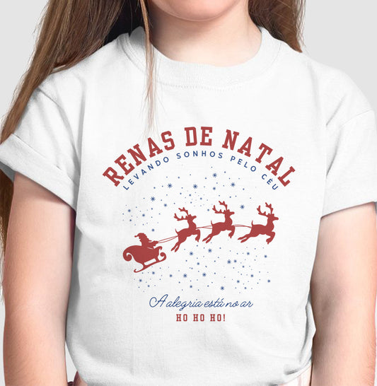 Camiseta Renas de Natal e o Papai Noel