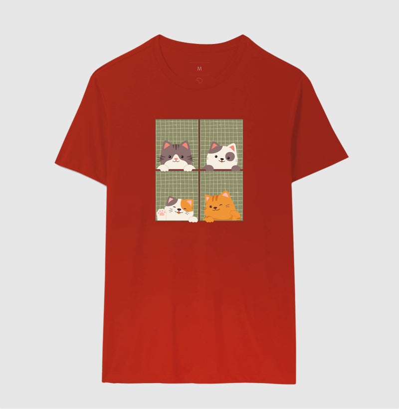 Camiseta Cats na Janela