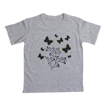 Camiseta Borboletas azuis e amarelas
