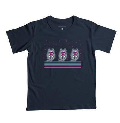Camiseta Gatos e corações