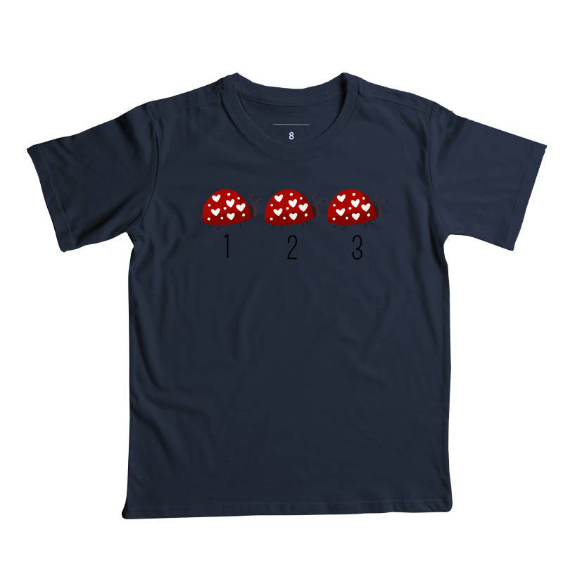 Camiseta Uma, duas três joaninhas