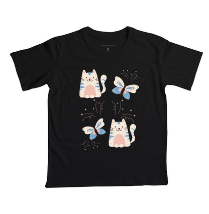 Camiseta Gatos e Borboletas