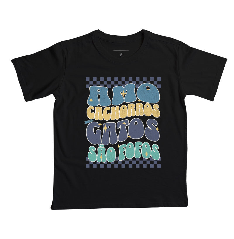 Camiseta  Amo Cachorros e Gatos