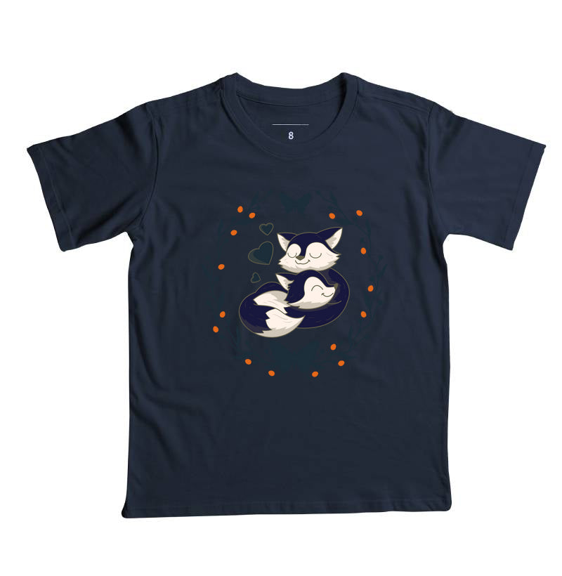 Camiseta Mamãe e filhinho Raposas