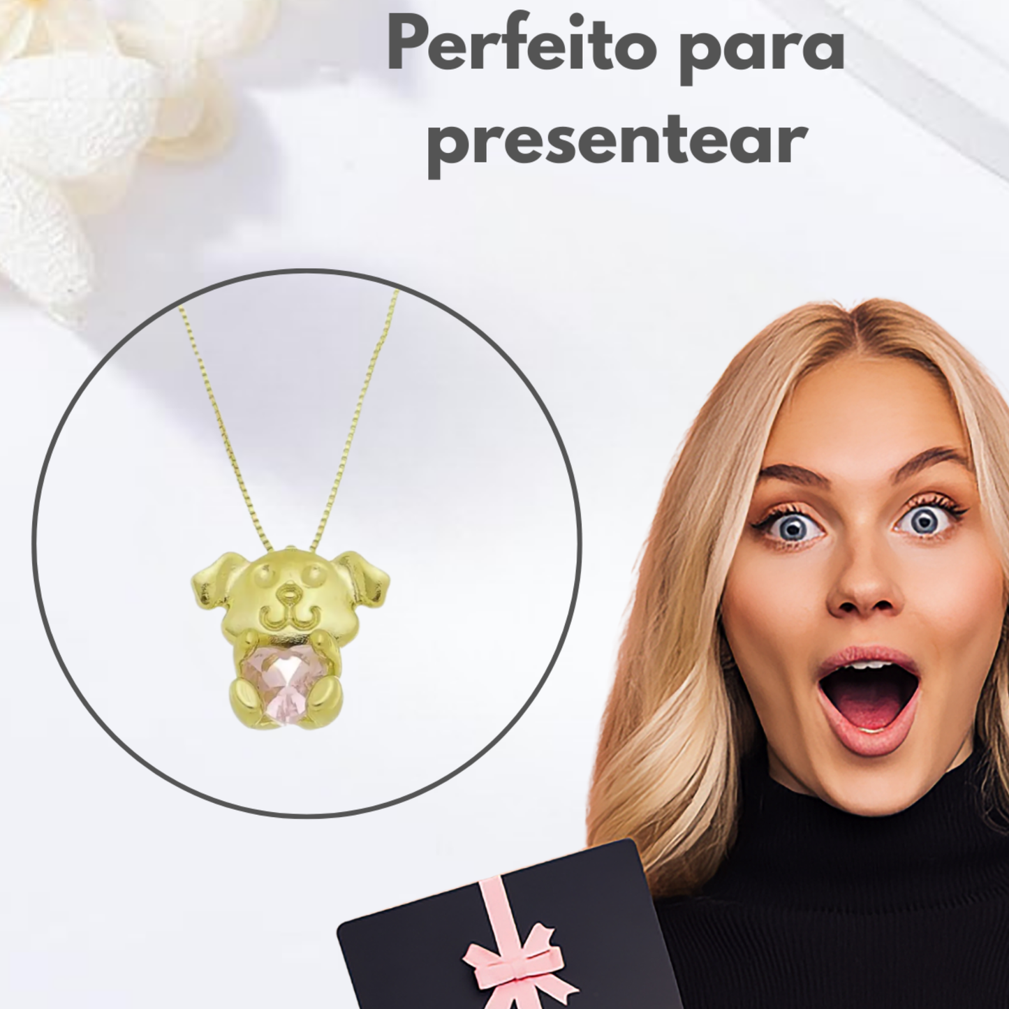 Colar Infantil Cachorrinho do Coração