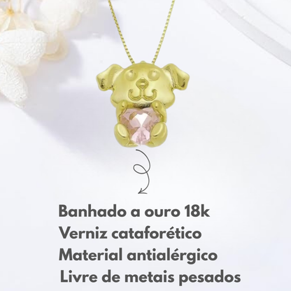 Colar Infantil Cachorrinho do Coração