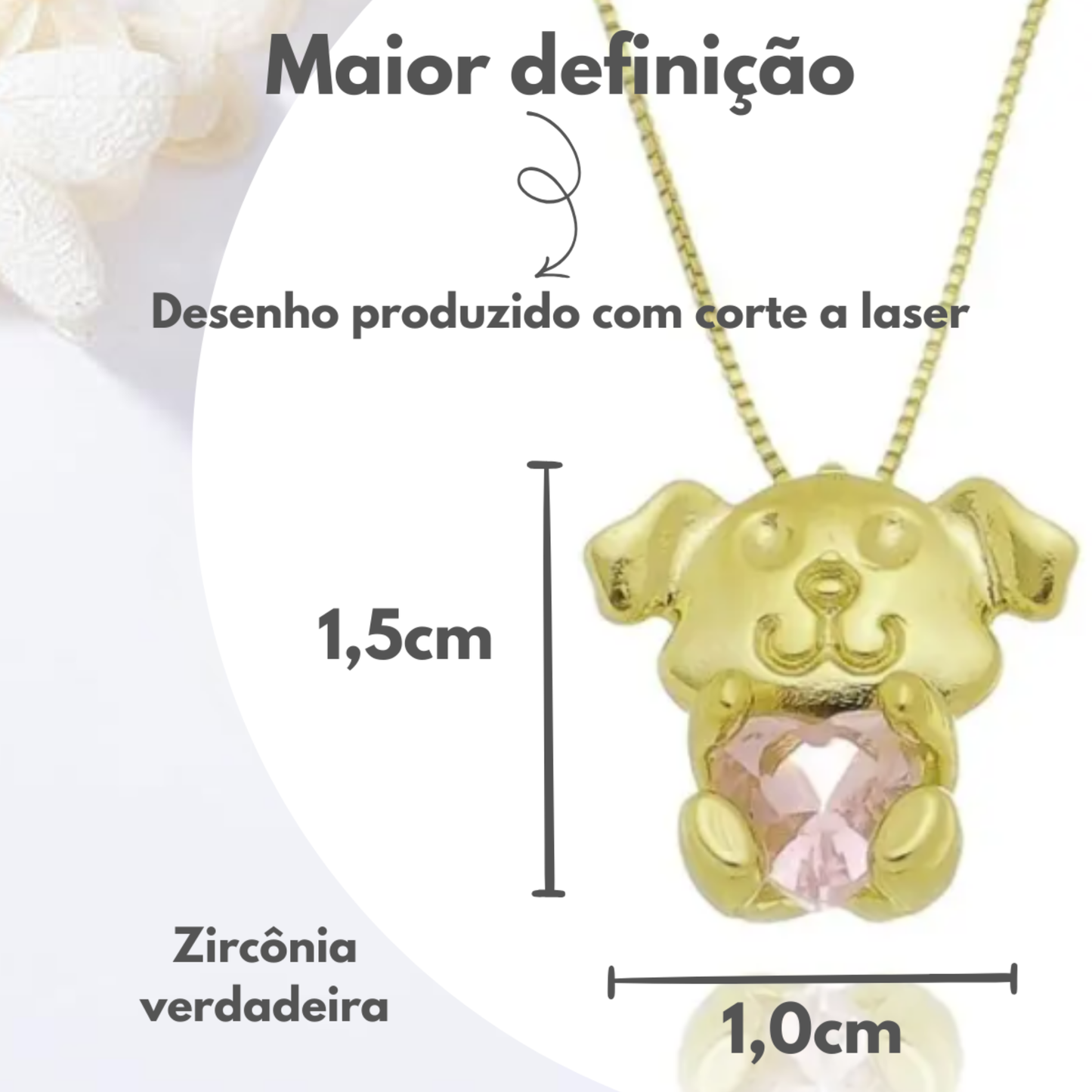 Colar Infantil Cachorrinho do Coração
