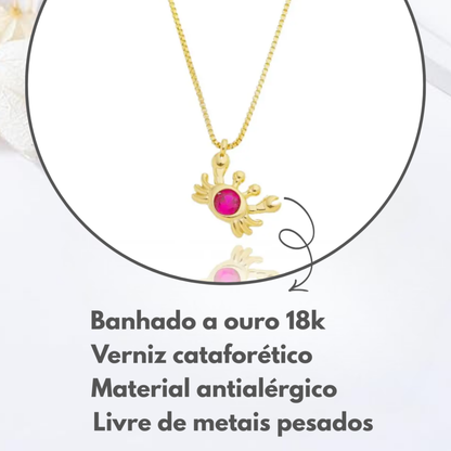 Colar Infantil Caranguejo Vermelhinho