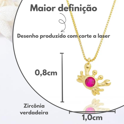 Colar Infantil Caranguejo Vermelhinho