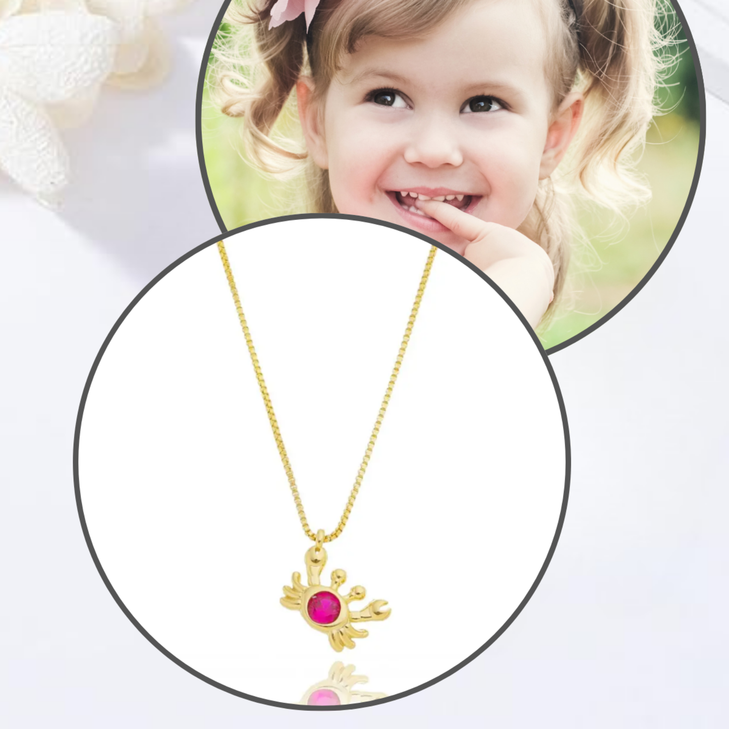 Colar Infantil Caranguejo Vermelhinho