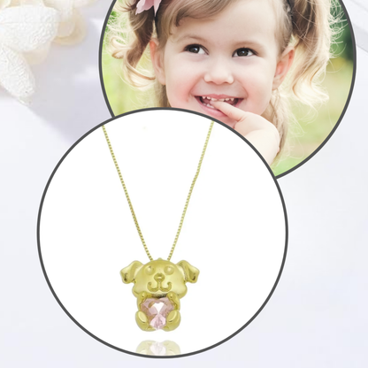 Colar Infantil Cachorrinho do Coração