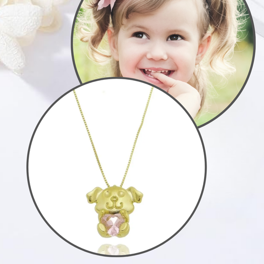 Colar Infantil Cachorrinho do Coração