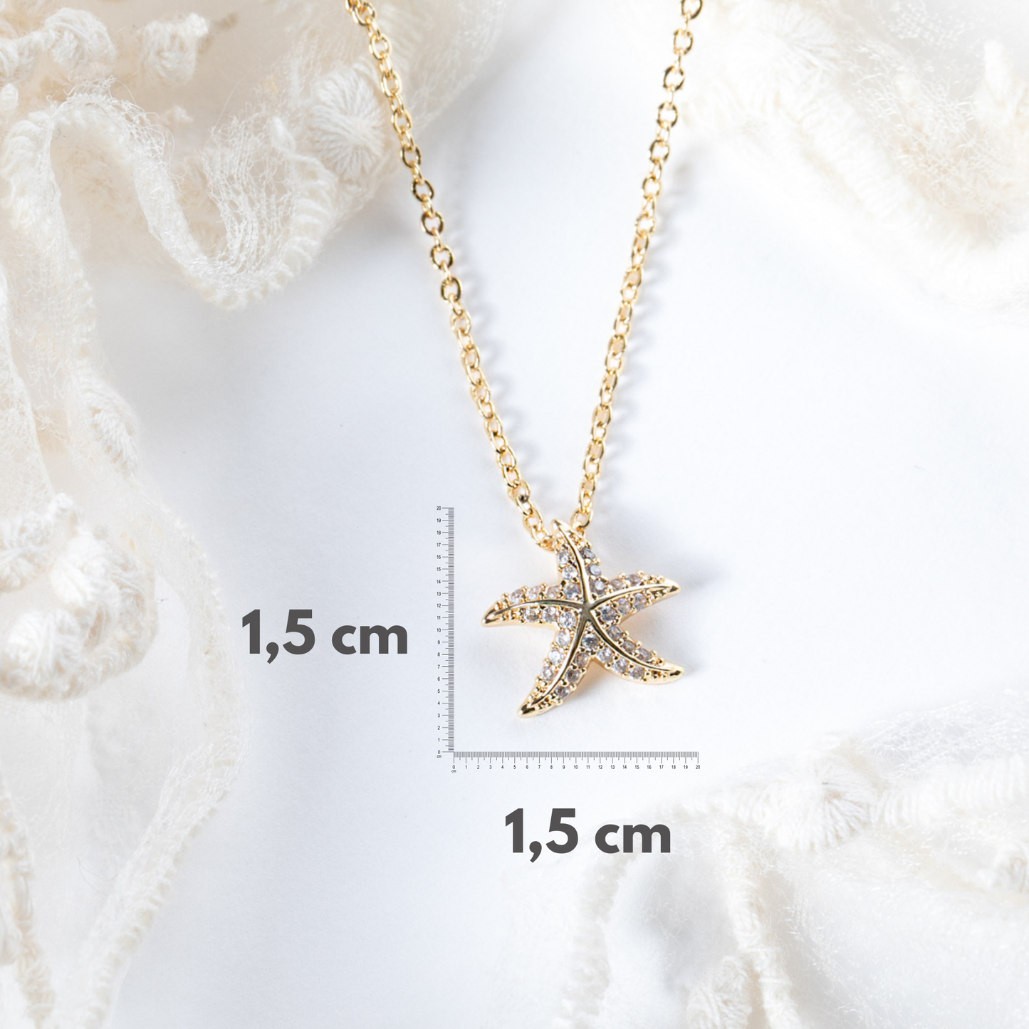 Colar Estrela do Mar em Zircônias Brancas