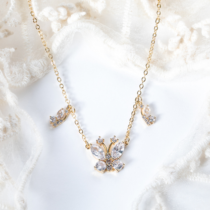 Colar Borboletas em Zircônias