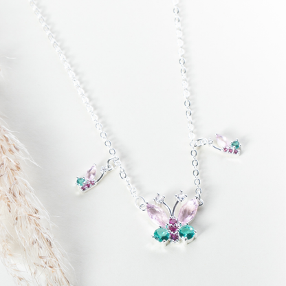 Colar Borboletas em Zircônias