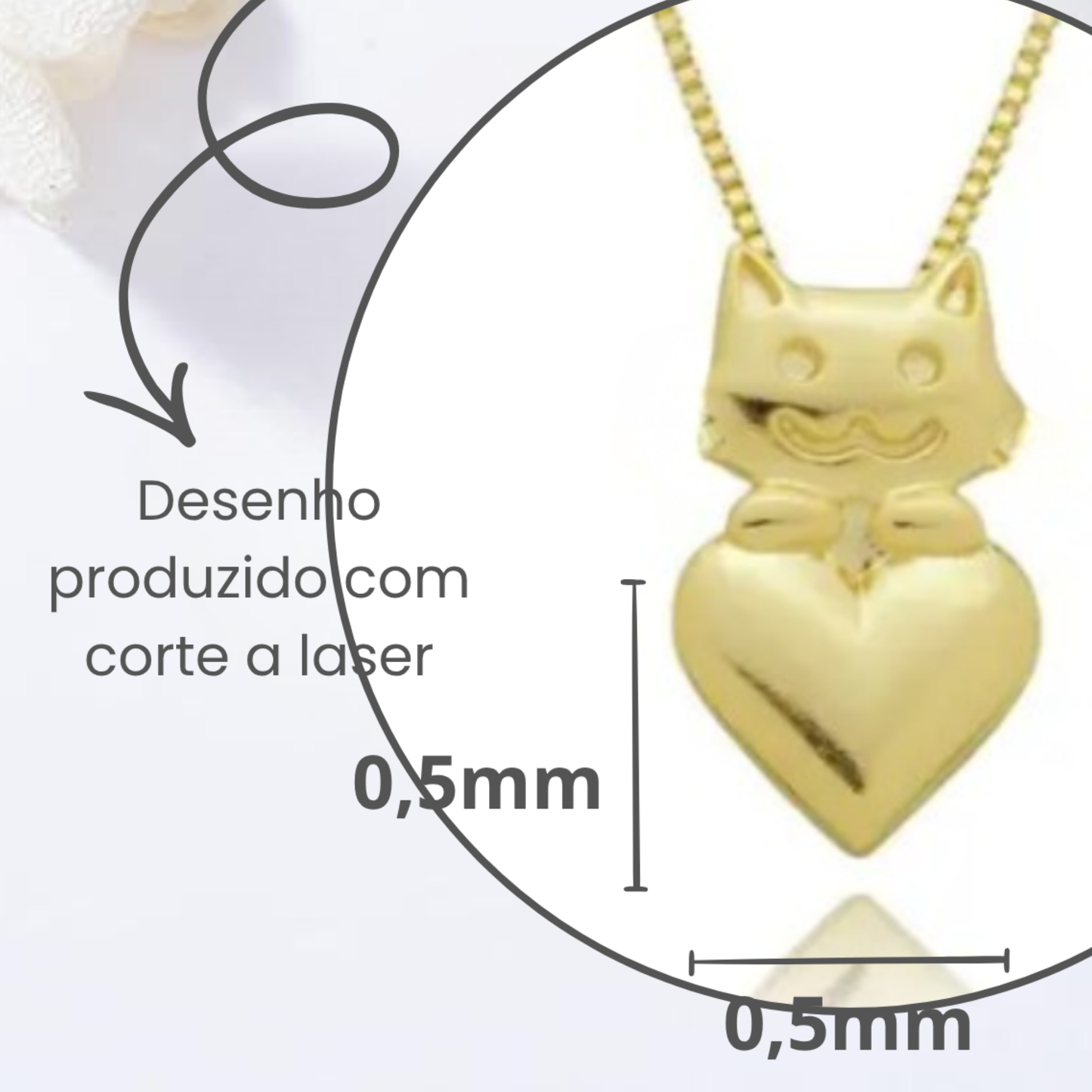 Colar Infantil Acho que Vi um Gatinho no meu Coração