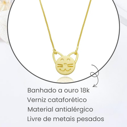 Colar Infantil Gato Orelha Vazada