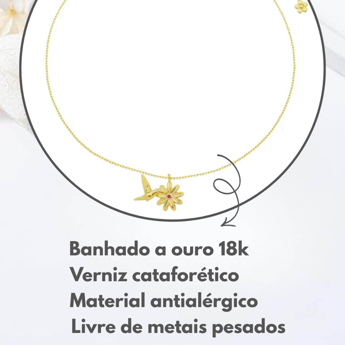 Colar Infantil Beija-flor do Amor