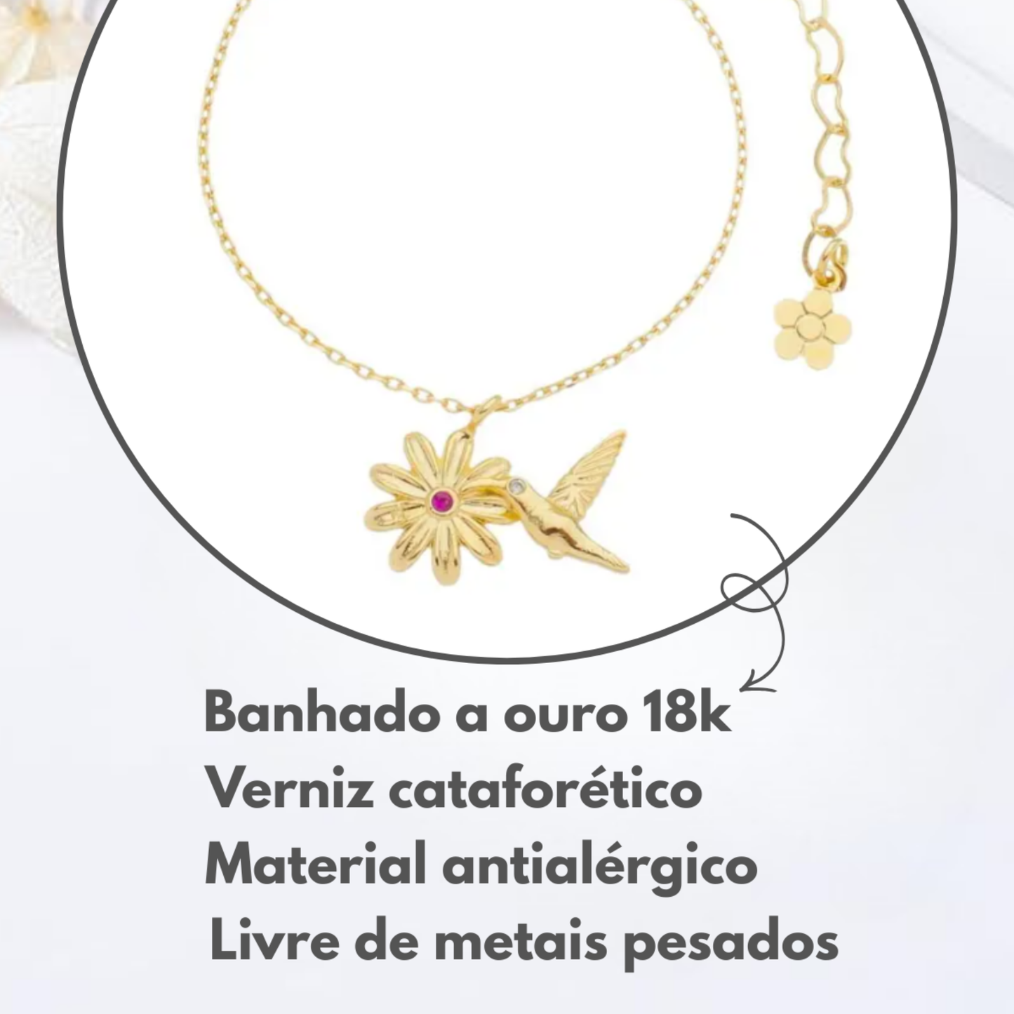 Pulseira Infantil Beija-flor do Amor