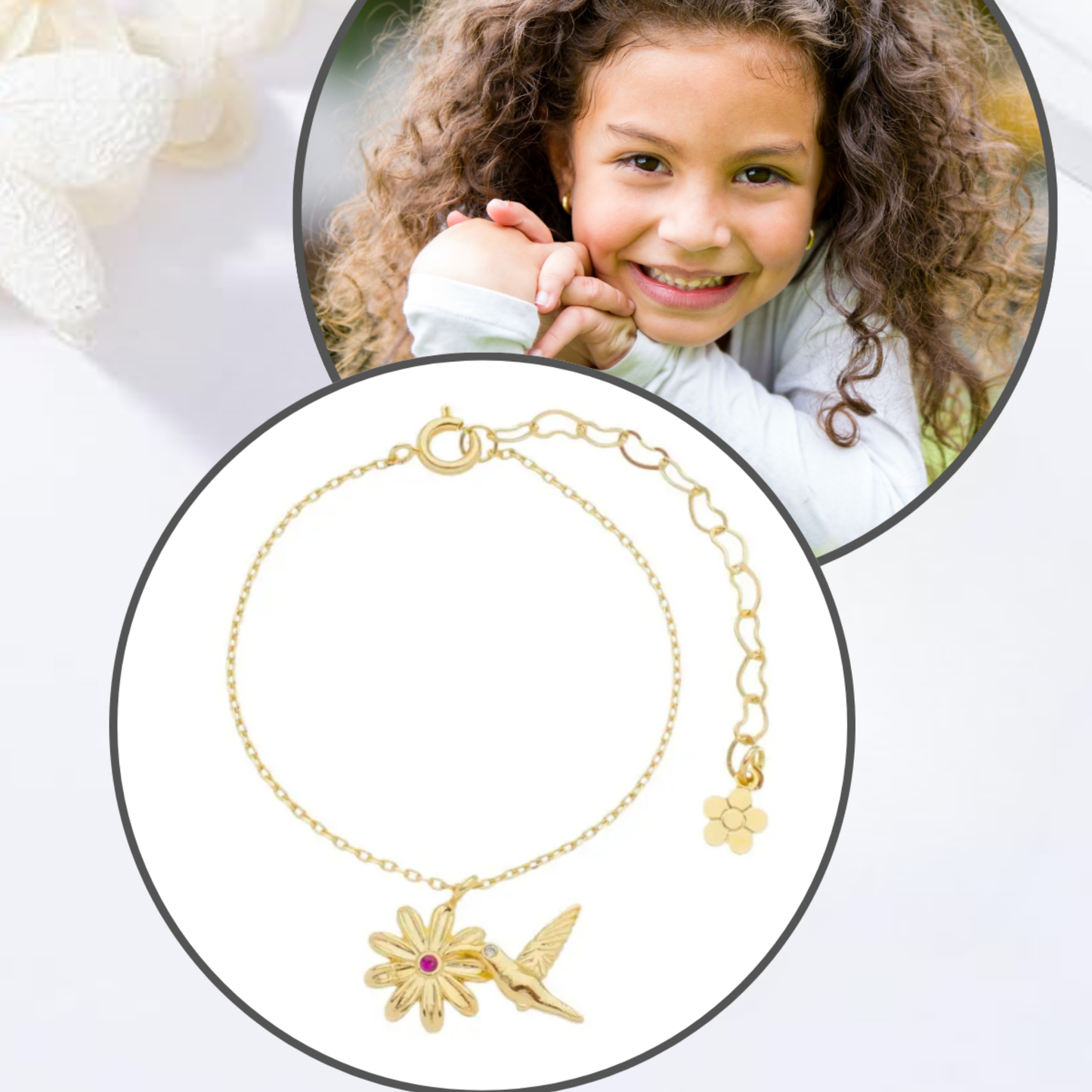 Pulseira Infantil Beija-flor do Amor