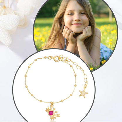 Pulseira Infantil Caranguejinho Vermelhinho
